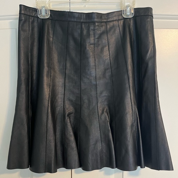 Banana Republic Skirts Banana Republic Pleated Black Leather Skirt